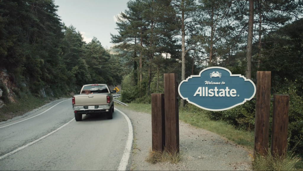 Welcome to Allstate sign in Waves commercial
